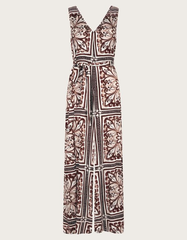 Monsoon Emilia Wide Leg Jumpsuit Brown - Image 6