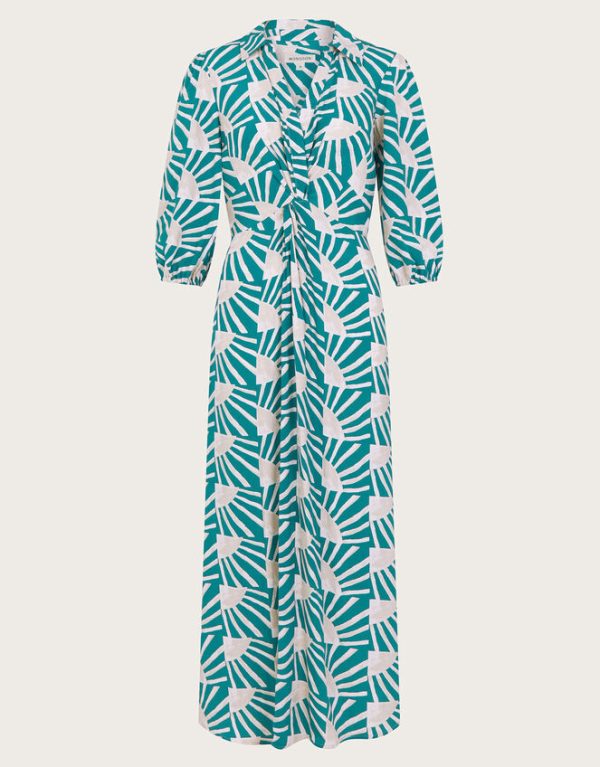 Monsoon Rosanna Midi Dress Teal - Image 5