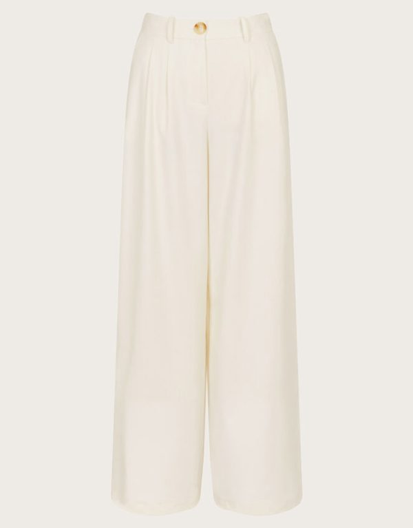 Monsoon Willow Wide Leg Trousers Ivory - Image 6