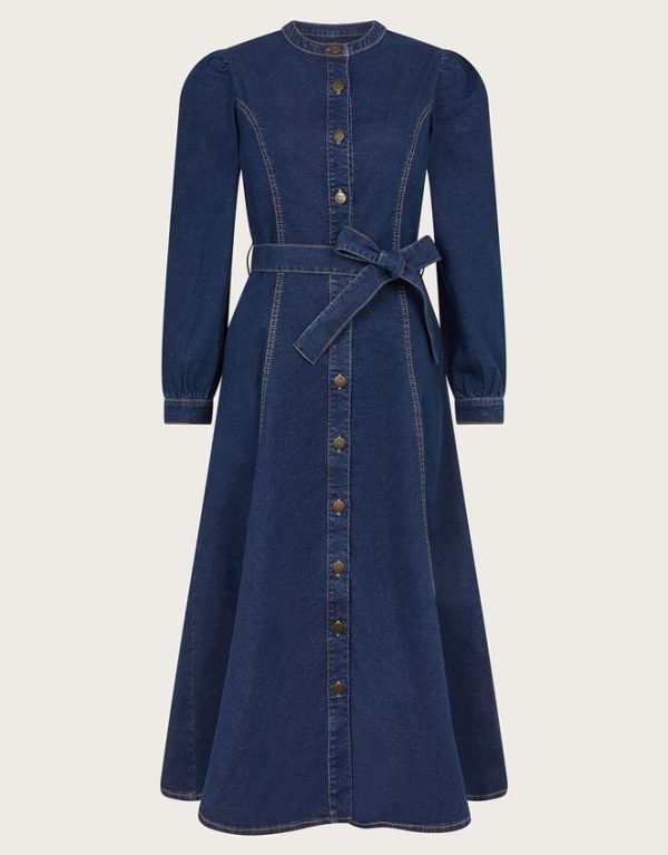 Monsoon Lulu Denim Dress Blue - Image 5