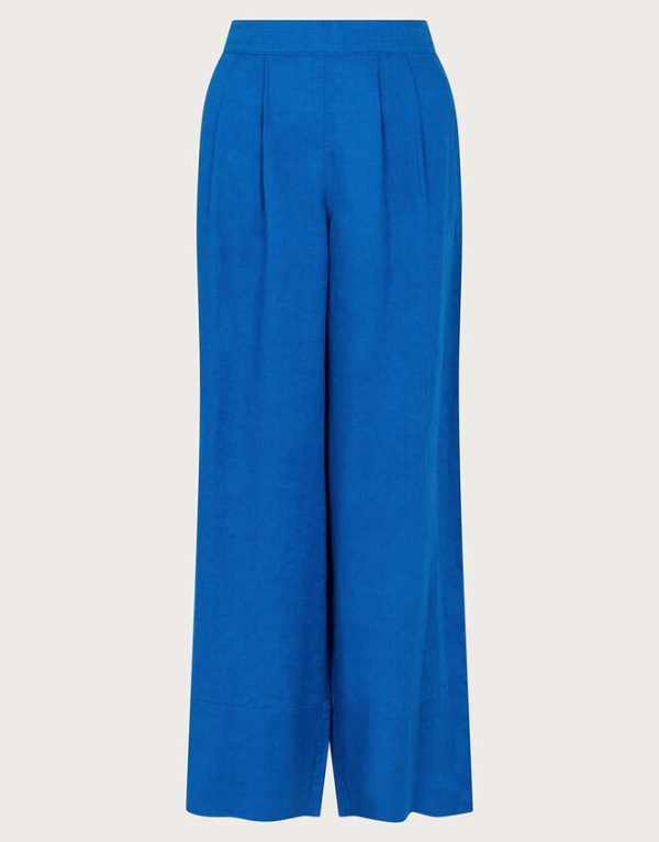 Monsoon Solene Wide Leg Trousers Blue - Image 5