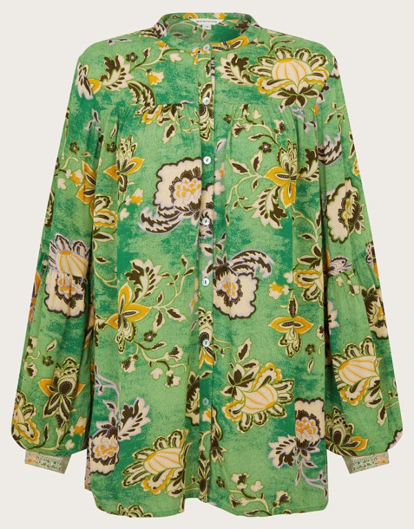 Monsoon Juliet Floral Blouse Green - Image 5