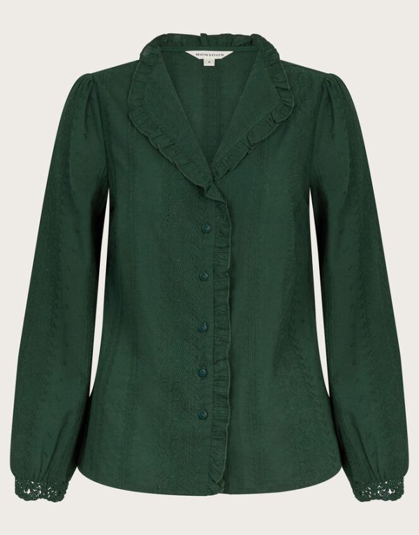 Monsoon Cora Embroidered Shirt Green - Image 5