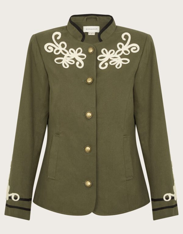 Monsoon Eden Cornelli Embroidered Jacket Green - Image 5