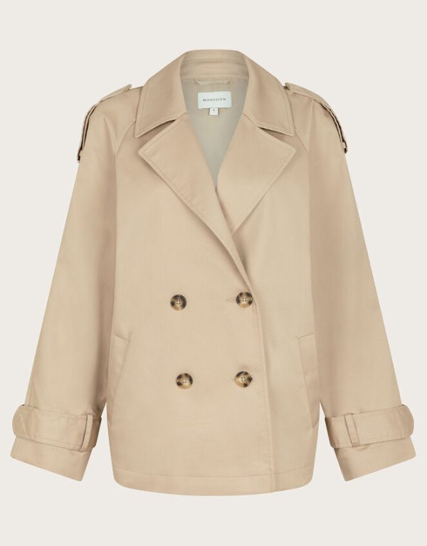 Monsoon Savannah Crop Trench Coat Natural - Image 6