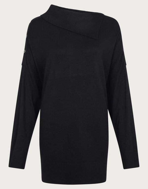 Monsoon Beth Button Detail Jumper Black - Image 5