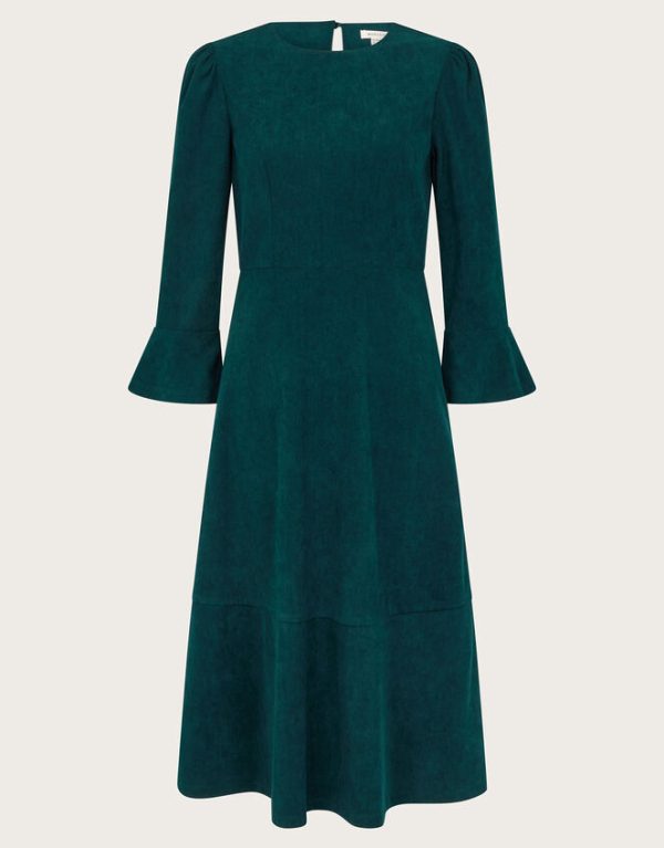 Monsoon Sally Stretch Corduroy Dress Teal - Image 6