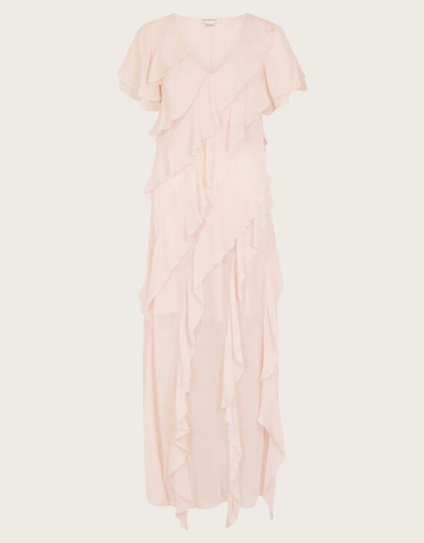 Monsoon Renata Ruffle Maxi Dress Pink - Image 5