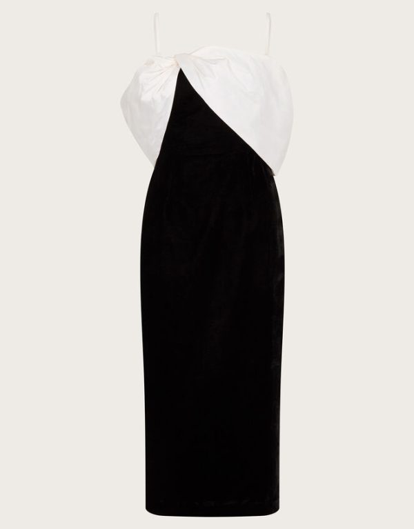 Monsoon Louisa Velvet Bandeau Midi Dress Black - Image 5