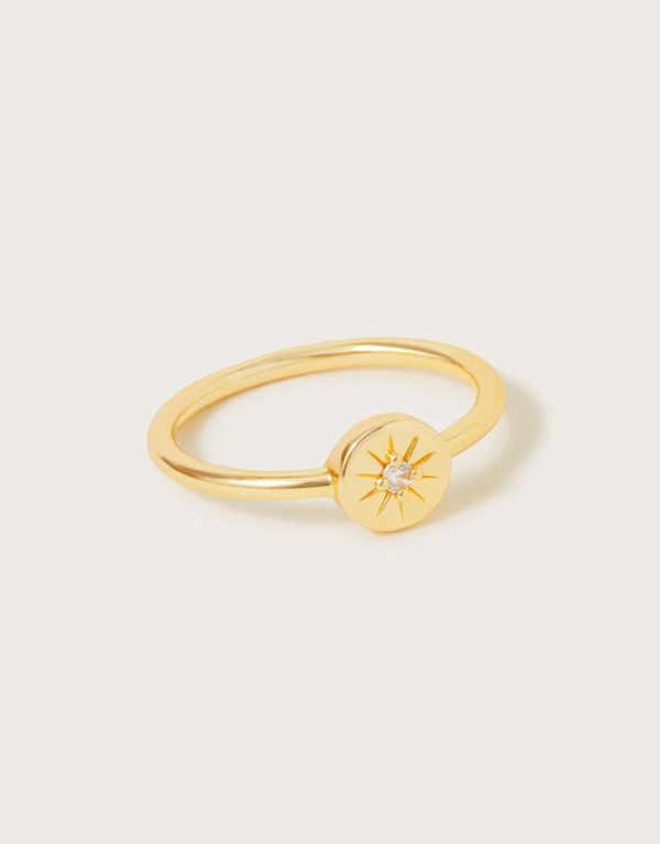 Monsoon Sparkly Star Ring Gold