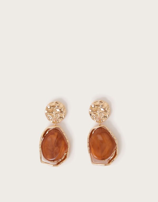 Monsoon Amber Stone Drop Earrings