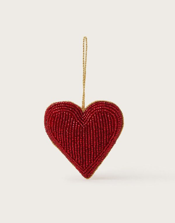 Monsoon Beaded Heart Christmas Tree Decoration