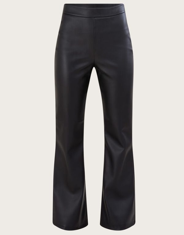 Monsoon Bonnee PU Bootcut Trousers Black - Image 4