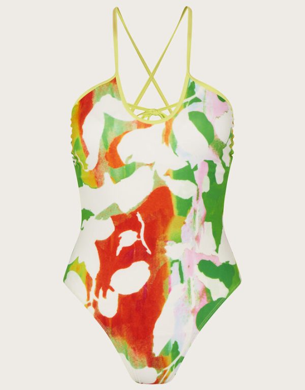 Monsoon Swimsuit Abstract Floral Print Swimsuit with Recycled Polyester Green - Image 5