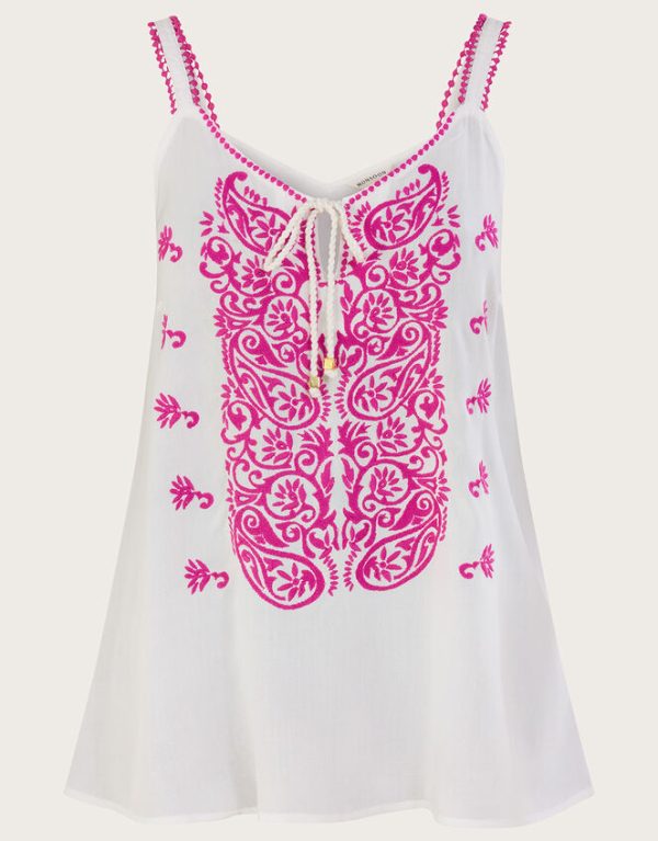 Monsoon Embroidered Cami Top Pink - Image 5