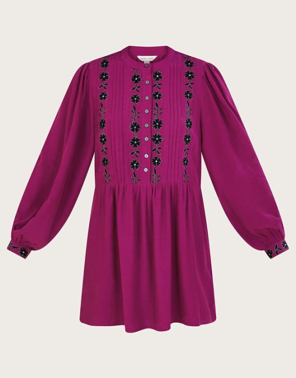 Monsoon Longline Embroidered Tunic Top Pink - Image 5