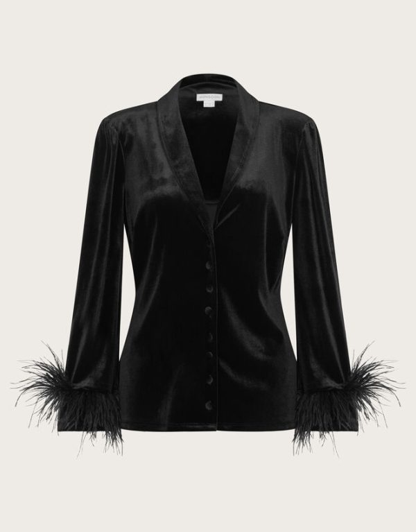 Monsoon Raegan Feather Shirt Black - Image 6