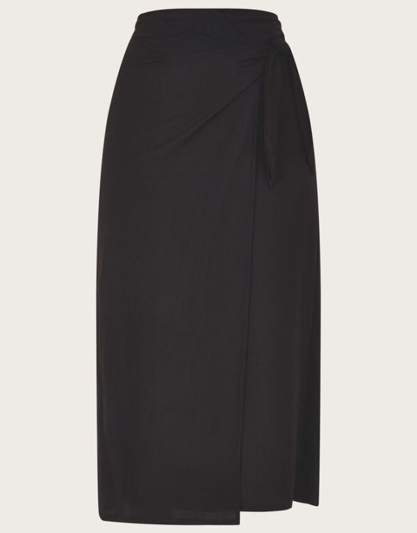 Monsoon Winnie Wrap Midi Skirt Black - Image 5