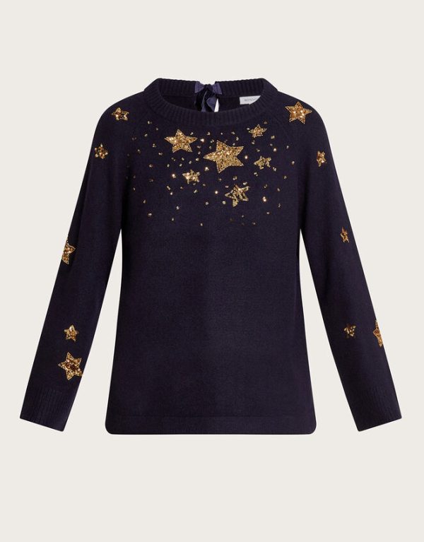 Monsoon Serenity Star Jumper Blue - Image 5