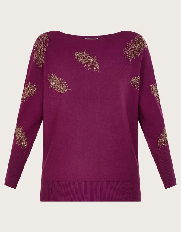 Monsoon Fawn Feather Jumper Purple - Image 5