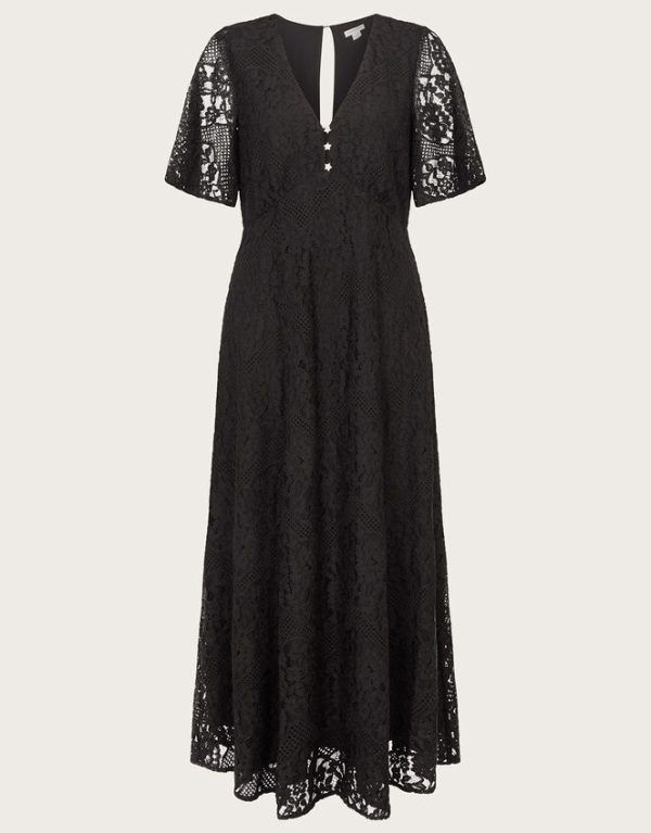 Monsoon Lucia Lace Tea Dress Black - Image 5