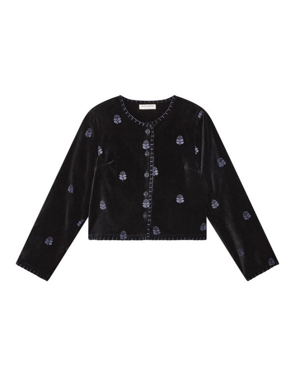 Monsoon Maison Hotel Embroidered Velvet Jacket Black - Image 6