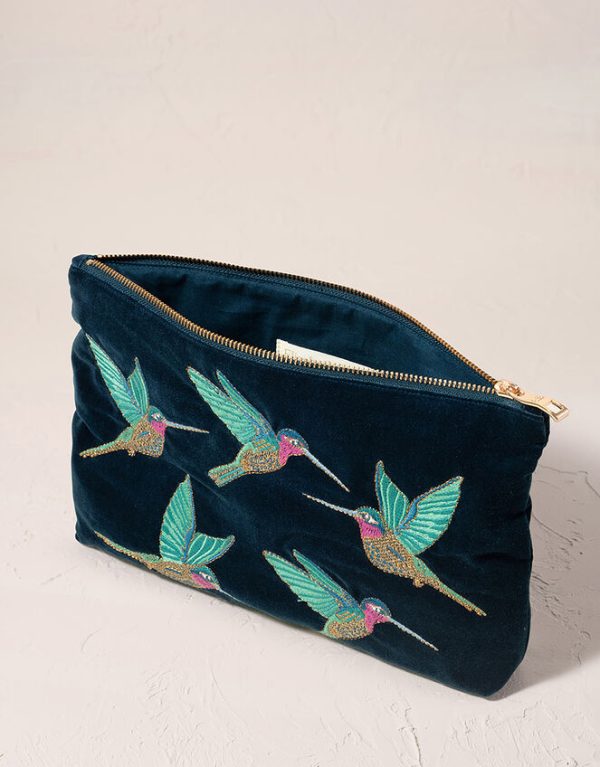 Monsoon Elizabeth Scarlett Velvet Zip Pouch - Image 2