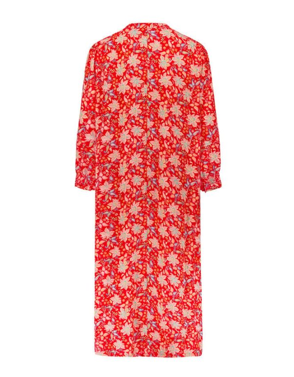 Monsoon East Pleat Floral Midi Dress Red - Image 6