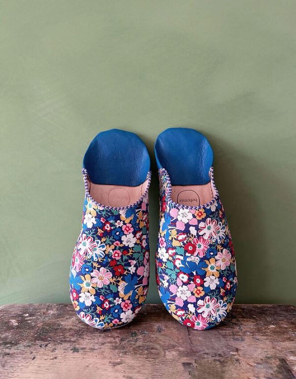 Monsoon Bohemia Design Liberty Print Babouche Slippers Blue - Image 2