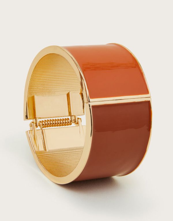 Monsoon Two Tone Cuff Bracelet Orange - Image 2