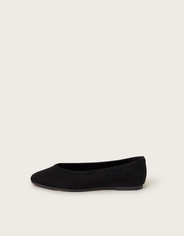 Monsoon Tori Suedette Ballet Flats Black - Image 2