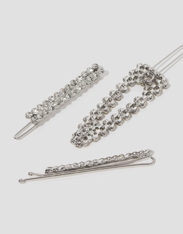 Monsoon Mix Diamante Hair Slides 3-Pack - Image 3