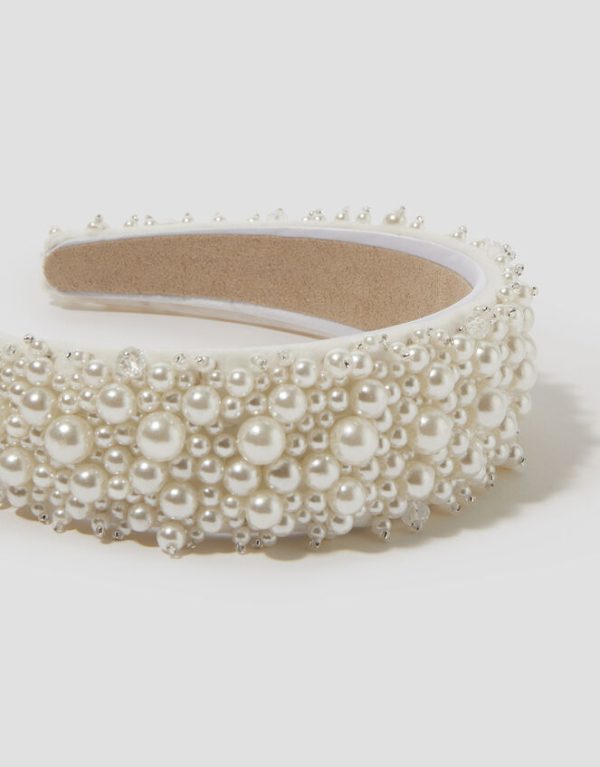 Monsoon Thick Pearl Beaded Headband - Image 3