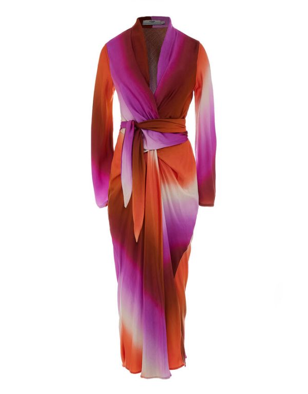 Monsoon Devotion Twins Ombre Satin Dress Purple - Image 5