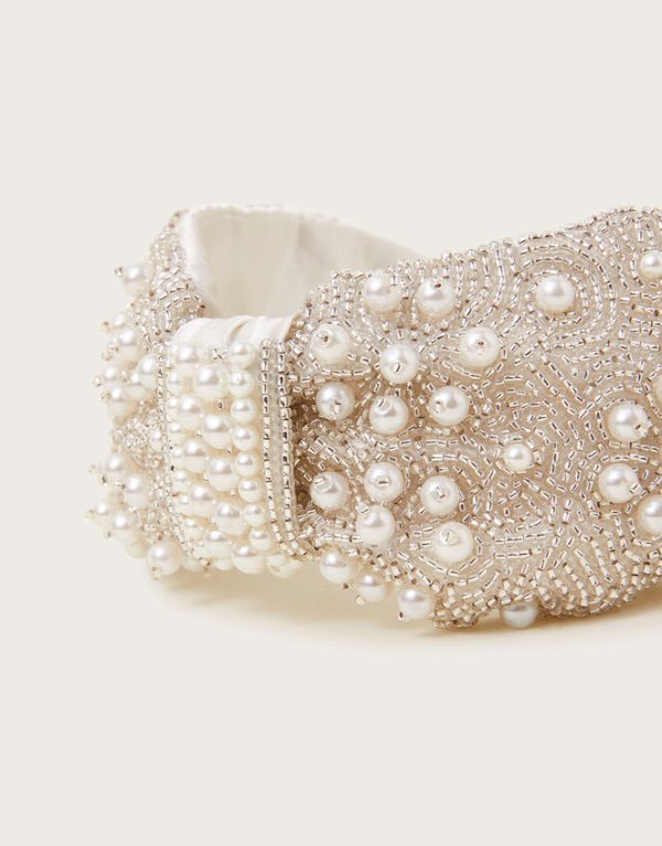 Monsoon Fabric Pearl Knot Headband - Image 3