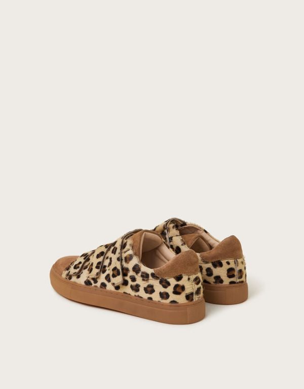 Monsoon Lia Suede Leopard Print Trainers Multi - Image 4