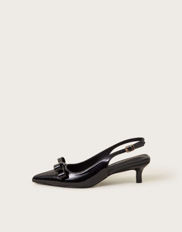 Monsoon Mira Patent Slingback Heels Black - Image 2