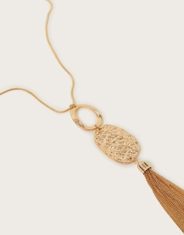 Monsoon Hammered Chain Tassel Pendant Necklace - Image 2