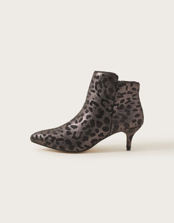 Monsoon Leopard Ankle Boots Bronze - Image 2