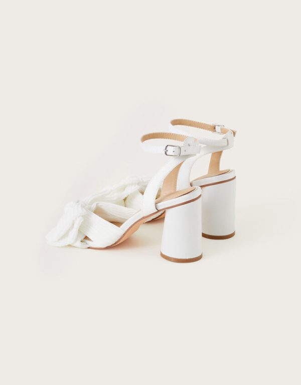 Monsoon Block Heel Bow Heeled Sandals Ivory - Image 4