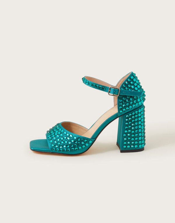 Monsoon Gem Embellished Heels Teal - Image 2