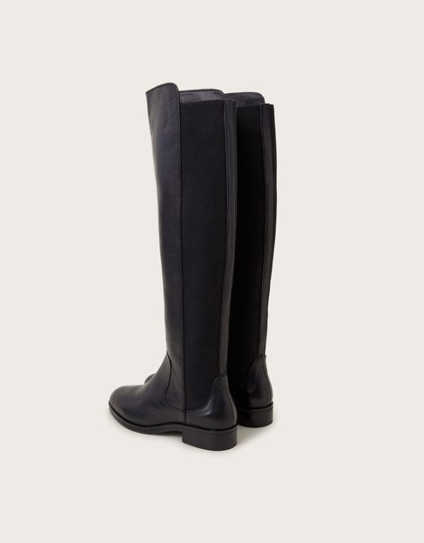 Monsoon Una Leather Knee High Boots Black - Image 3