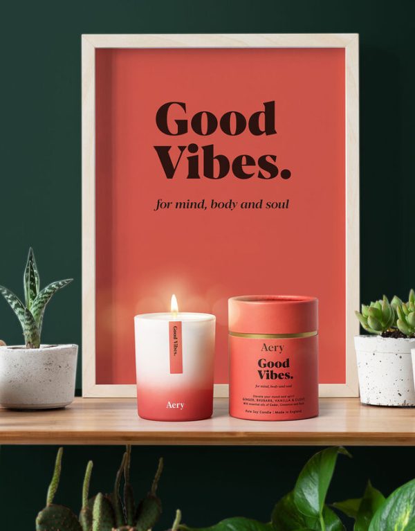 Monsoon Aery Good Vibes Ginger Rhubarb & Vanilla Candle 200g - Image 4