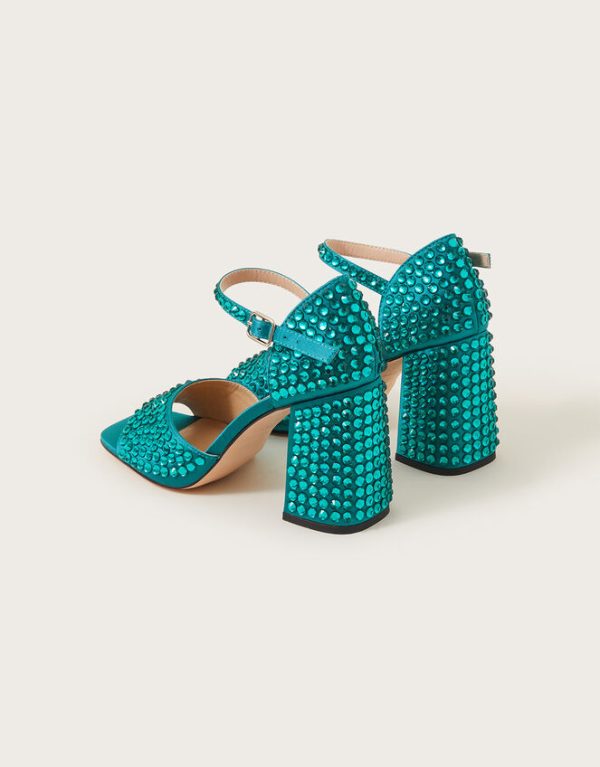 Monsoon Gem Embellished Heels Teal - Image 3