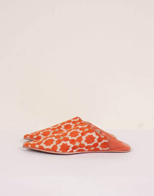 Monsoon Bohemia Design Star Brocade Slippers Orange - Image 3