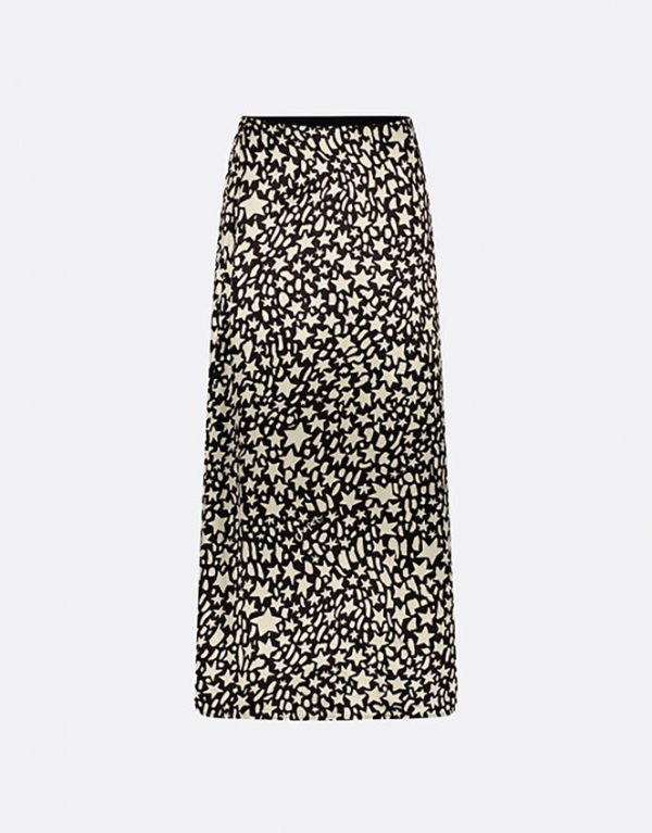 Monsoon Fabienne Chapot Laurie Star Print Midi Skirt Black - Image 5