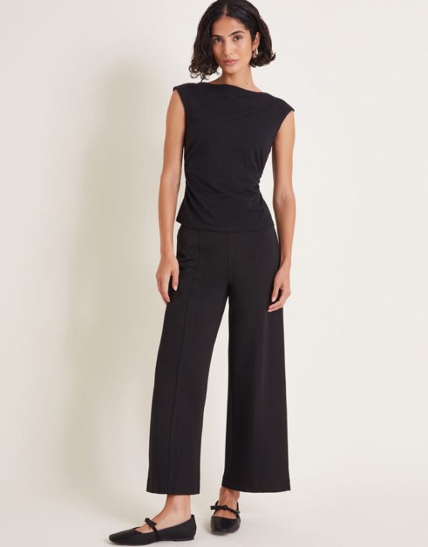 Monsoon Paula Ponte Bootcut Trousers Black