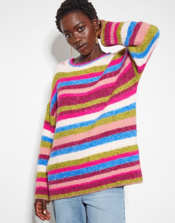 Monsoon Shonda Colourful Stripe Jumper Multi