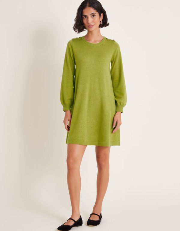 Monsoon Susie Mini Jumper Dress Green