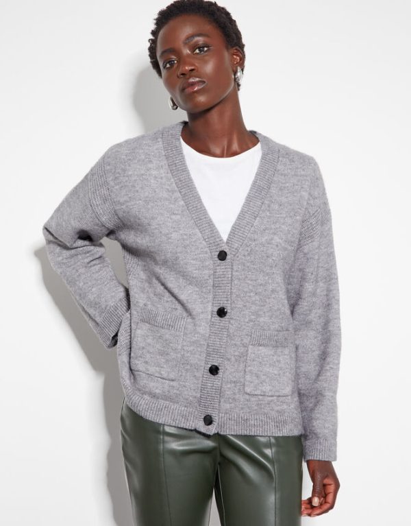 Monsoon Vicki V-Neck Cardigan Grey